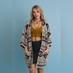 Aztec Soft Knit cardigan with Tribal Print - Western Vibe 🌵